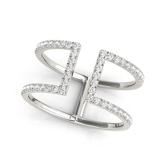 1/2 CT. T.W Open Dual Band Diamond Ring in 14k White Gold