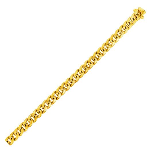 10k Yellow Gold Semi Solid Miami Cuban Link Bracelet