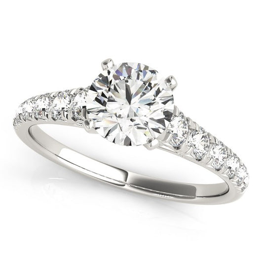 1 7/8 CT. T.W. Graduated Diamond Prong Set Engagement Ring in 14K White Gold