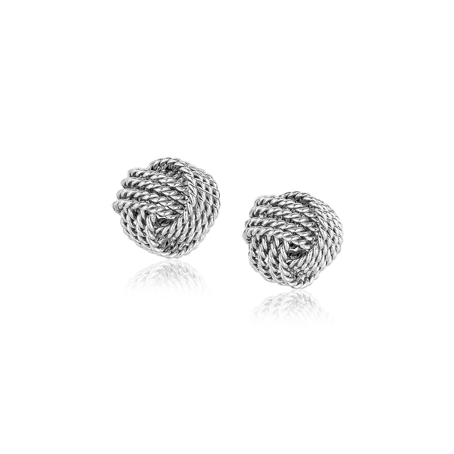 Sterling Silver Textured Love Knot Stud Earrings