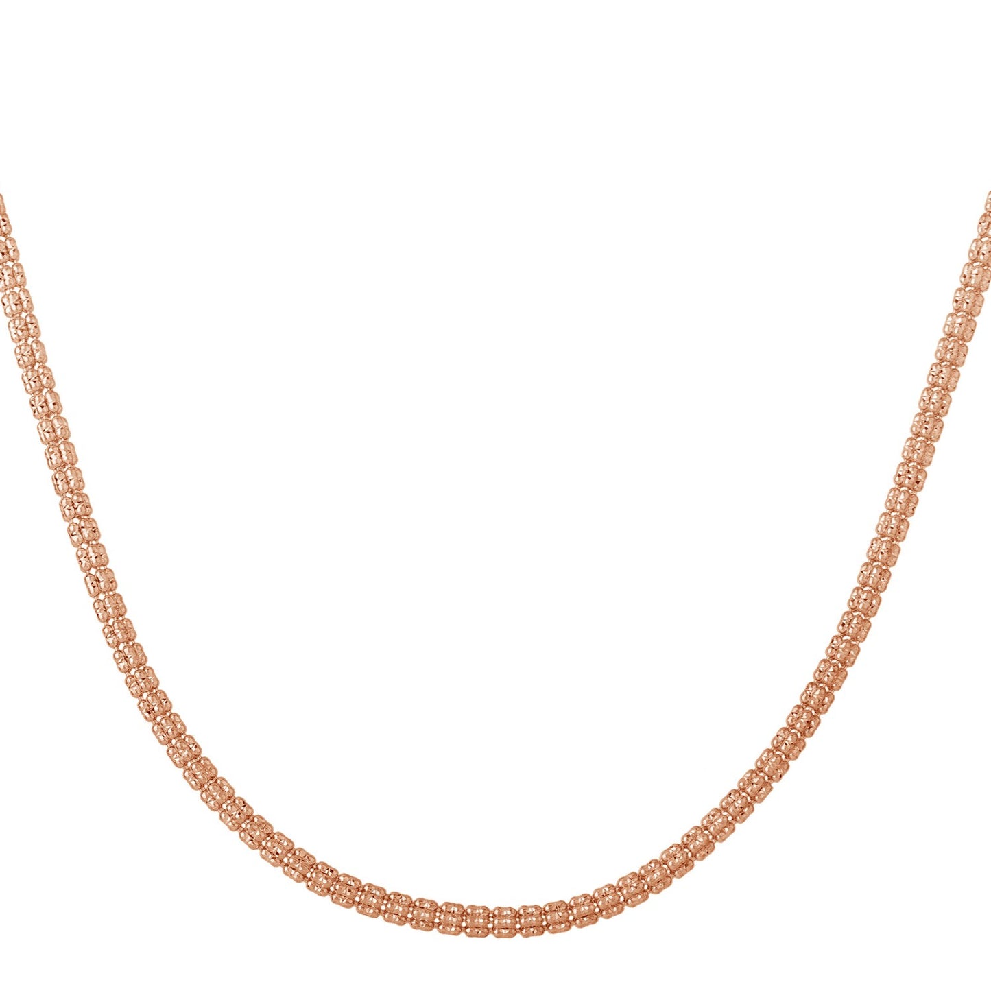 14k Rose Gold Ice Barrel Chain