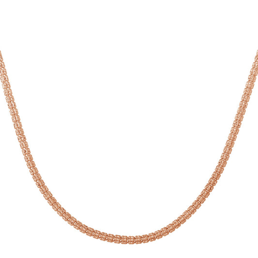 14k Rose Gold Ice Barrel Chain
