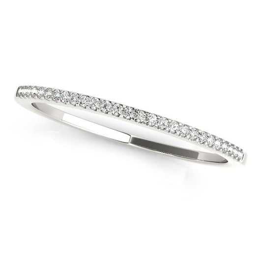 1/10 CT. T.W. Slim Paved Set Diamond Wedding Band in 14k White Gold