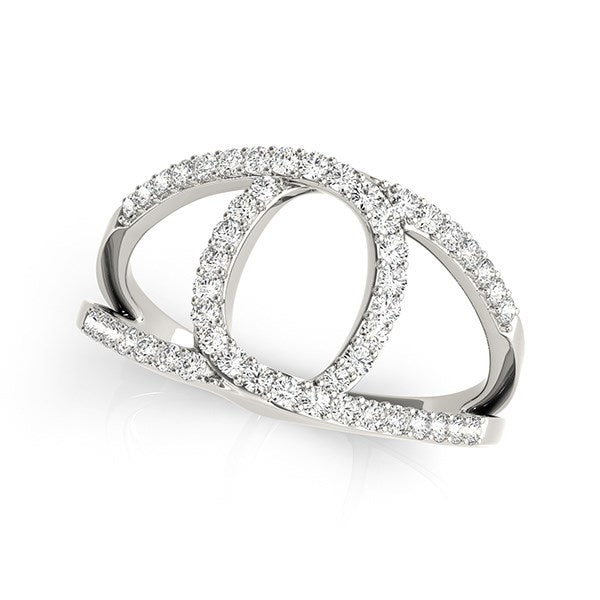 1/2 CT. T.W Loop Motif Dual Band Diamond Ring in 14k White Gold