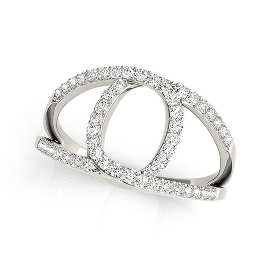 1/2 CT. T.W Loop Motif Dual Band Diamond Ring in 14k White Gold