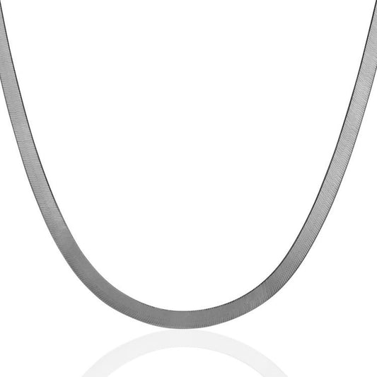 14k White Gold Herringbone Chain
