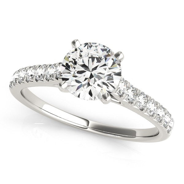 1 1/3 CT. T.W. Single Row Band Diamond Engagement Ring in 14K White Gold