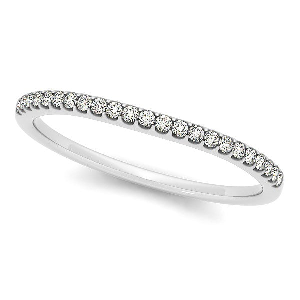 1/10 CT. T.W Scallop Setting Round Diamond Wedding Band in 14k White Gold