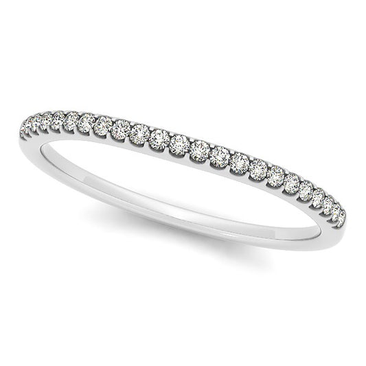1/10 CT. T.W Scallop Setting Round Diamond Wedding Band in 14k White Gold