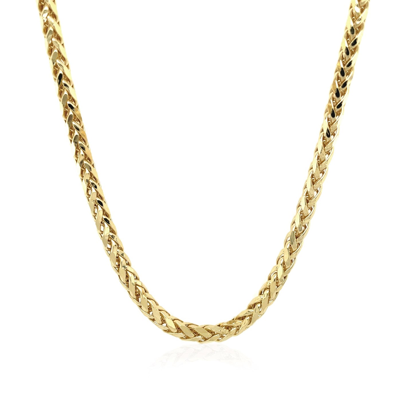 14k Yellow Gold Diamond Cut Solid Franco Chain