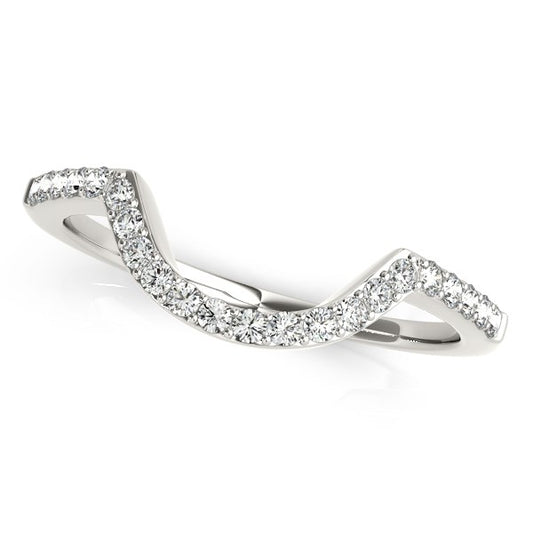 1/3 CT. T.W. Curved Diamond Wedding Band in 14k White Gold
