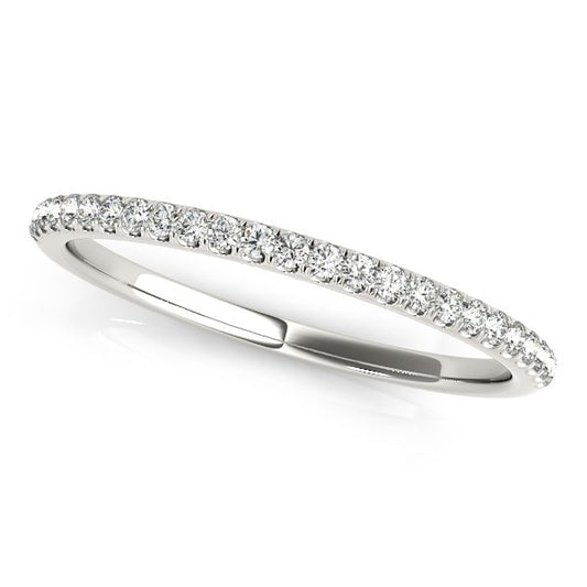 1/8 CT. T.W. Round Pave Set Diamond Wedding Band in 14k White Gold