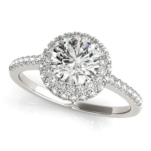 1 1/2 CT. T.W. Round Diamond Pavé Engagement Ring in 14K White Gold