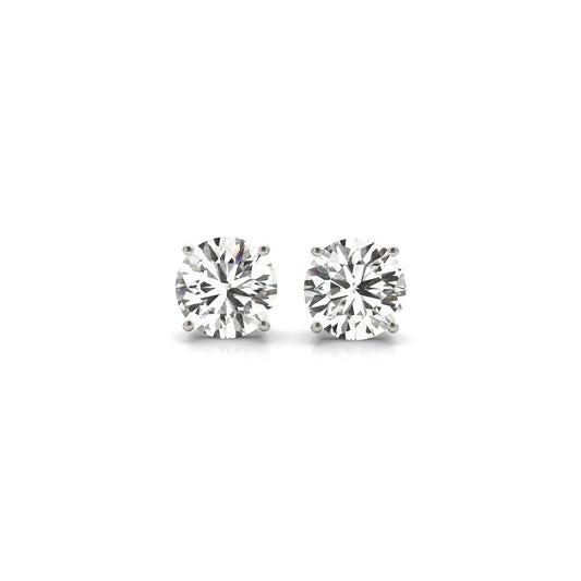 2 CT. T.W IGI Certified Lab Grown Round Diamond Stud Earrings in 14k White Gold