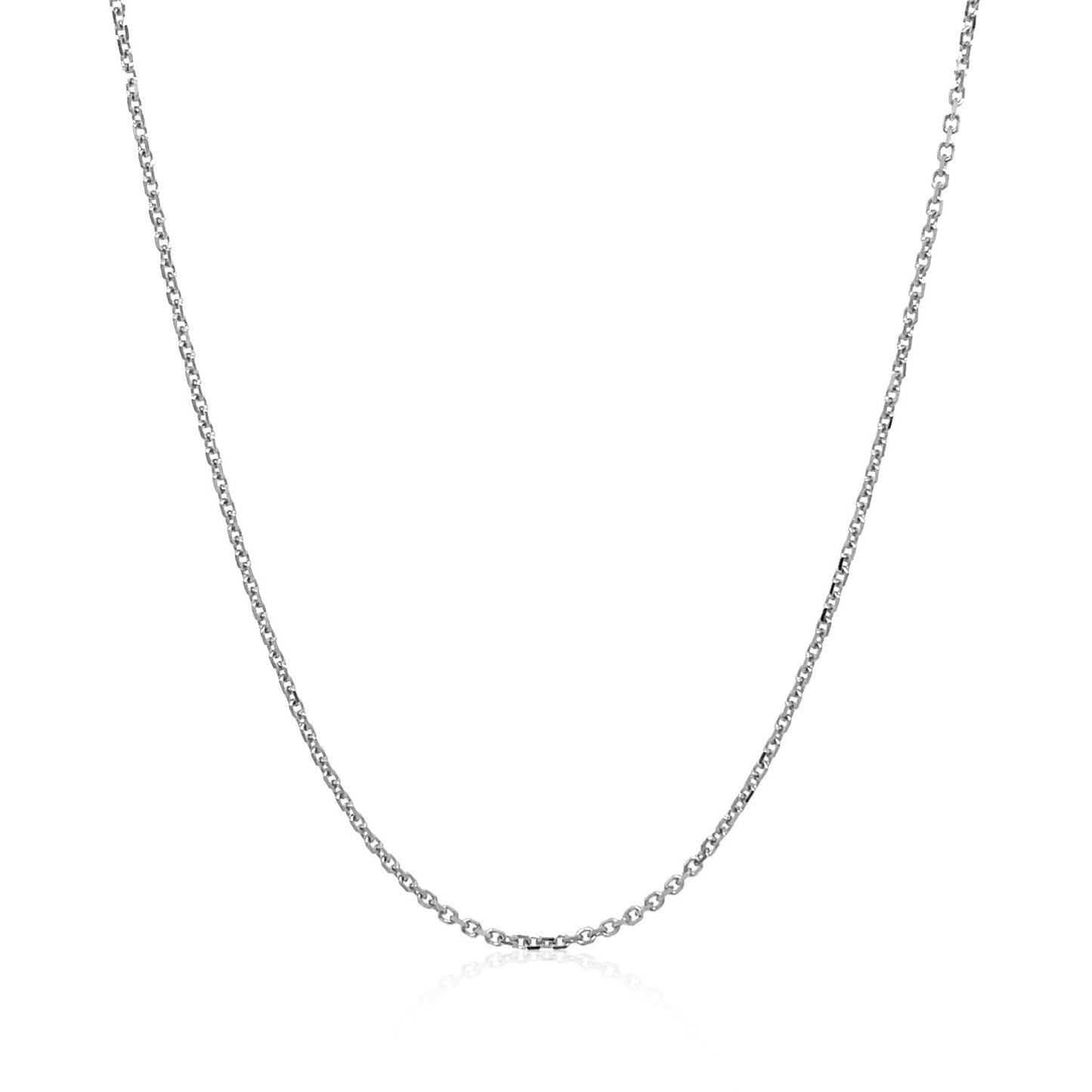 18k White Gold Diamond Cut Cable Chain