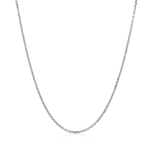 18k White Gold Diamond Cut Cable Chain