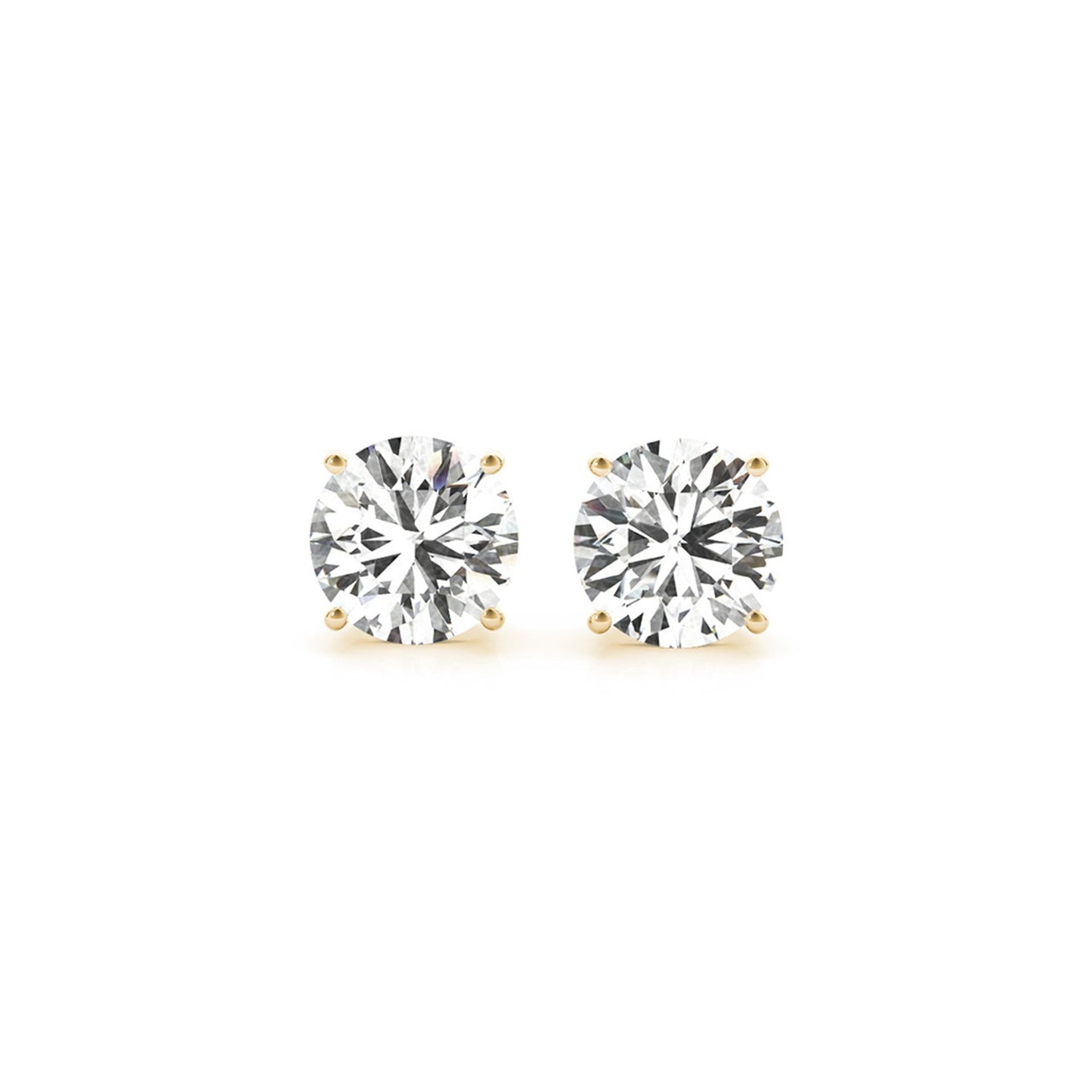 3 CT. T.W IGI Certified Lab Grown Diamond Stud Earrings in 14k Yellow Gold