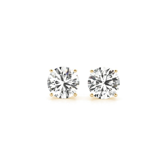 3 CT. T.W IGI Certified Lab Grown Diamond Stud Earrings in 14k Yellow Gold