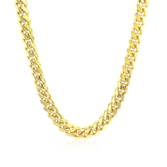 14k Yellow Gold Solid Miami Cuban Link Chain