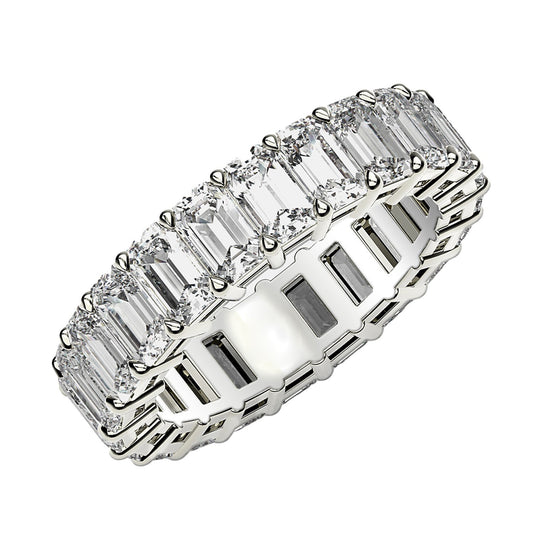 3 CT. T.W Lab Grown Emerald Cut Diamond Eternity Ring in 14k White Gold