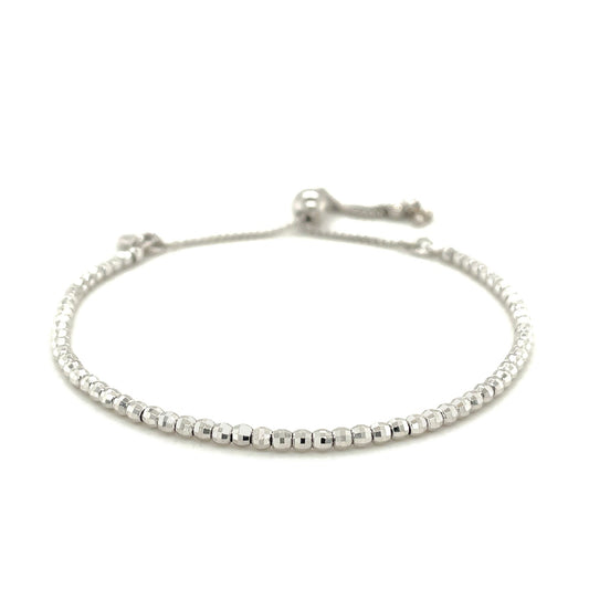 Adjustable Sterling Silver Beaded Bracelet
