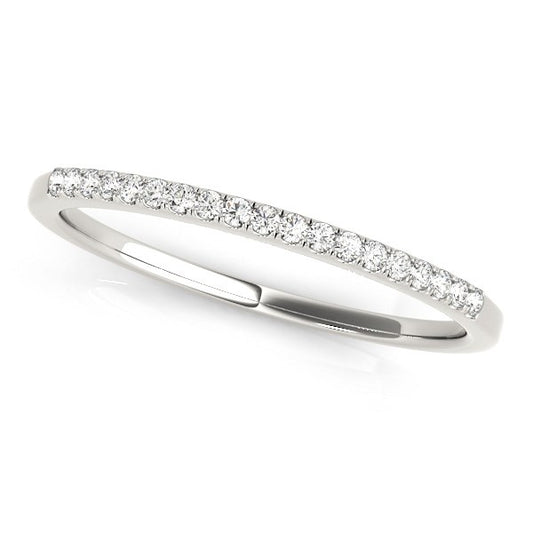 1/4 CT. T.W. Thin Round Diamond Wedding Band in 14k White Gold