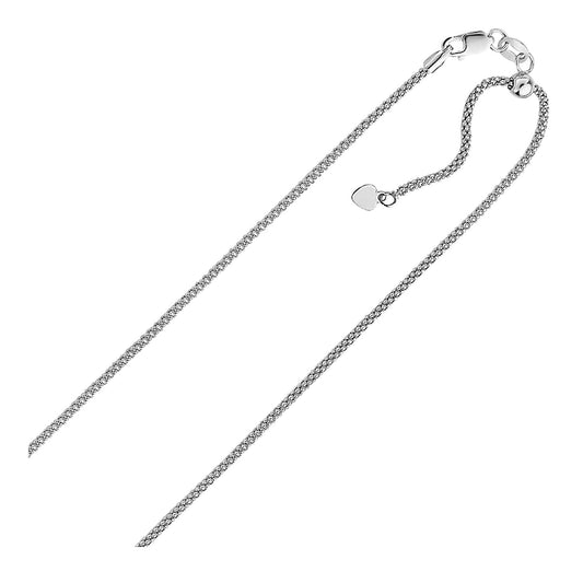 Adjustable Sterling Silver Popcorn Chain