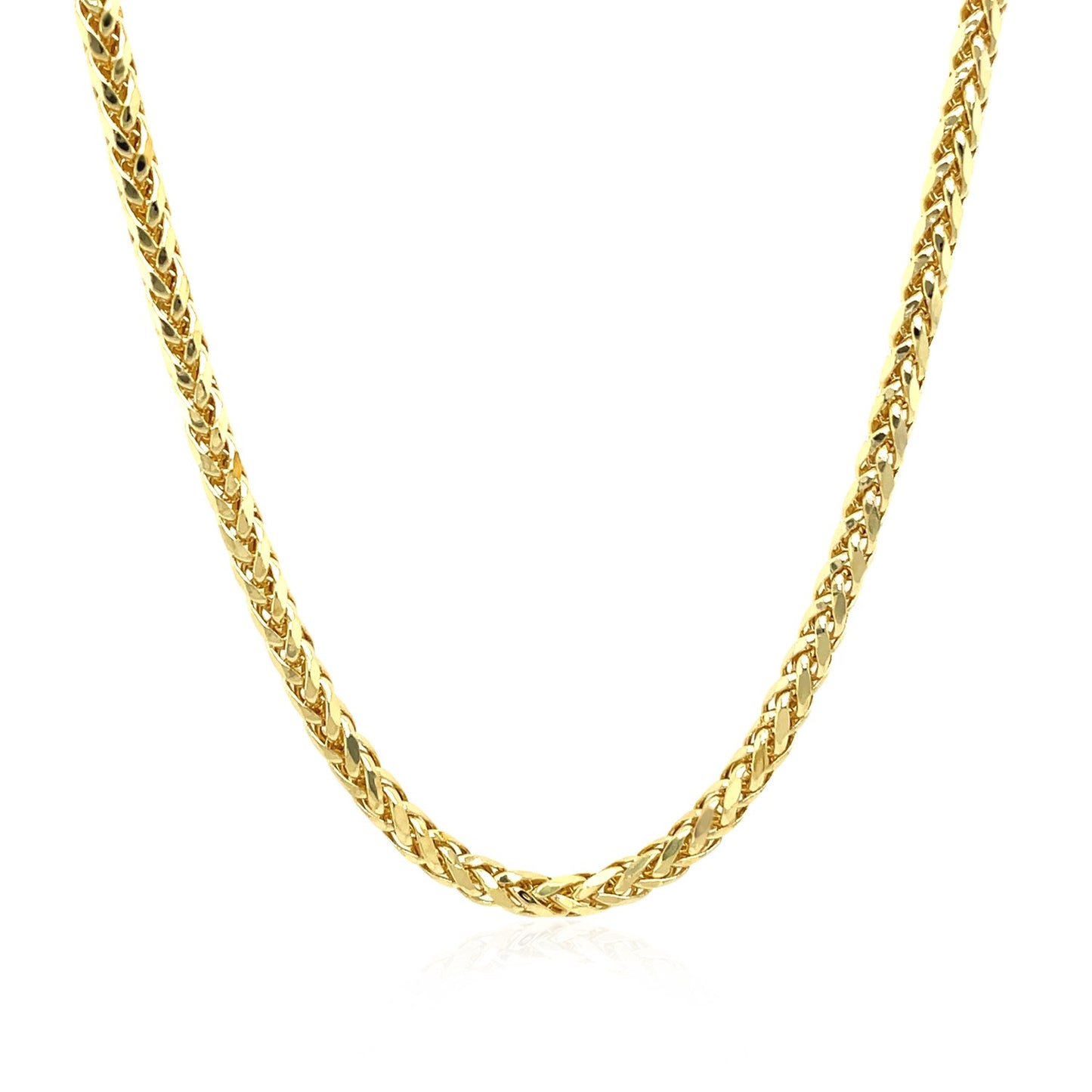 14k Yellow Gold Diamond Cut Lite Round Franco Chain