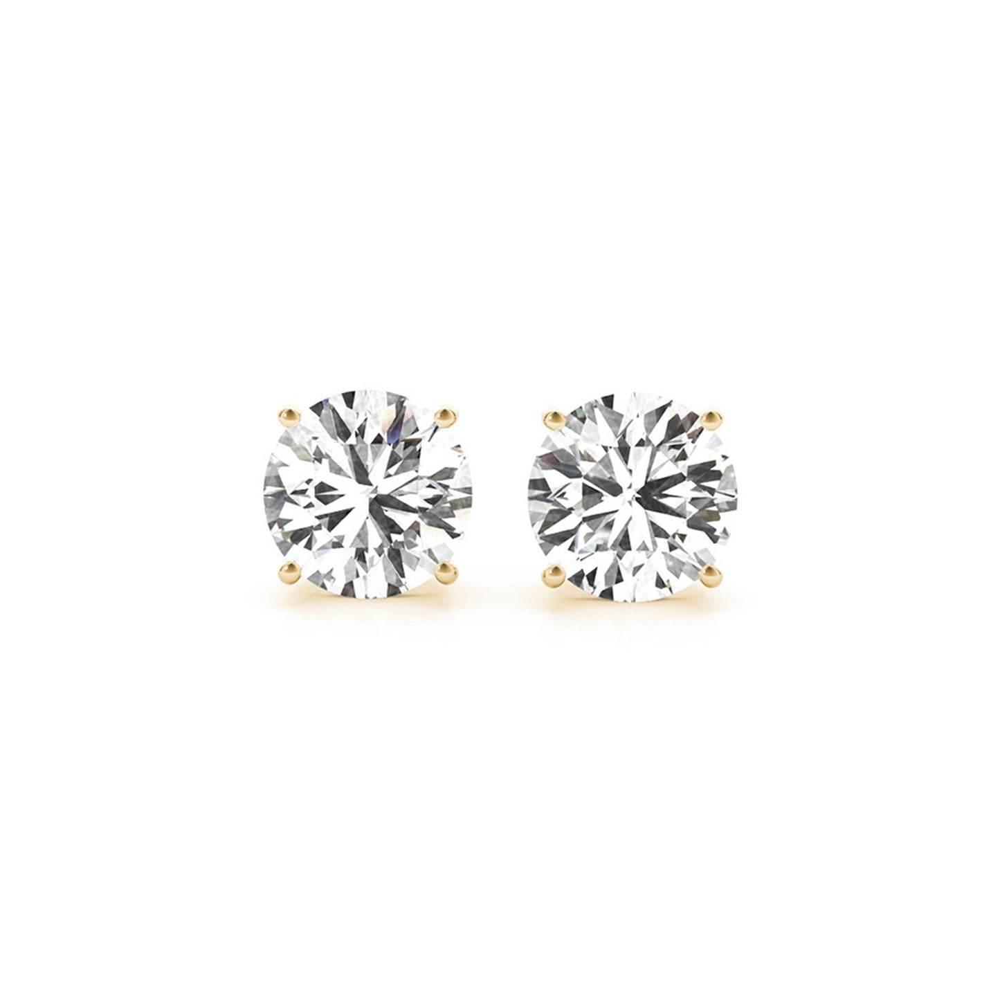 4 CT. T.W IGI Certified Lab Grown Diamond Stud Earrings in 14k Yellow Gold