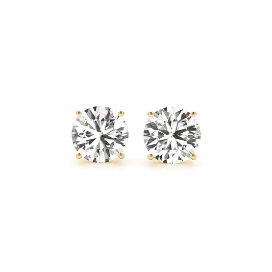 4 CT. T.W IGI Certified Lab Grown Diamond Stud Earrings in 14k Yellow Gold
