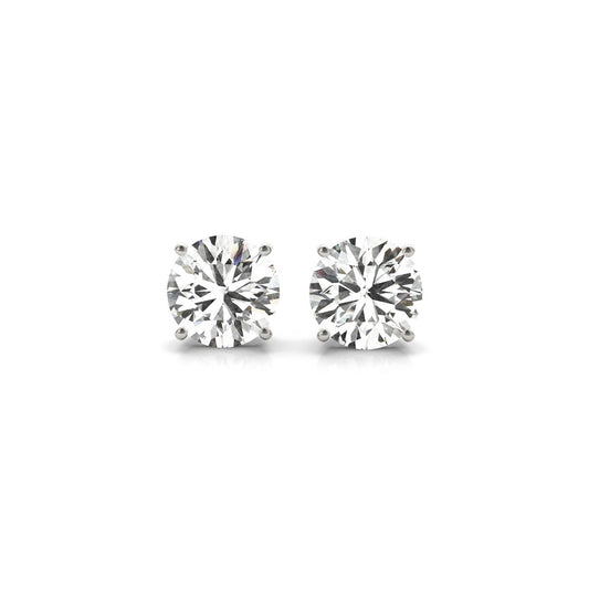 3 CT. T.W IGI Certified Lab Grown Diamond Stud Earrings in 14k White Gold