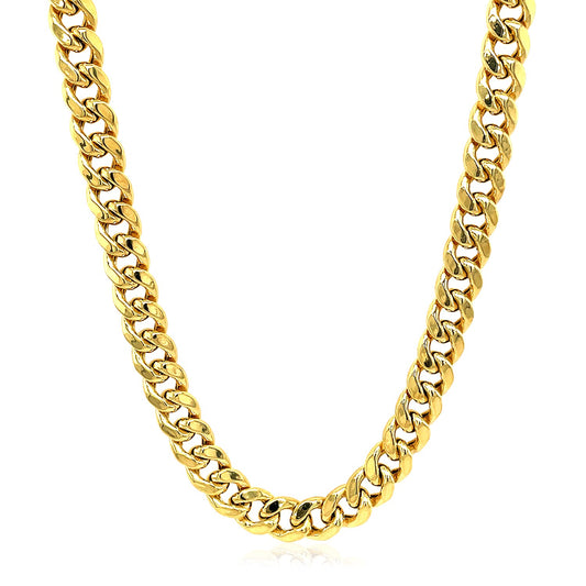 14k Yellow Gold Semi Solid Miami Cuban Link Chain