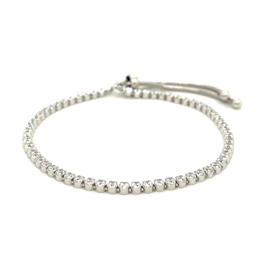 Adjustable Sterling Silver CZ Tennis Bracelet