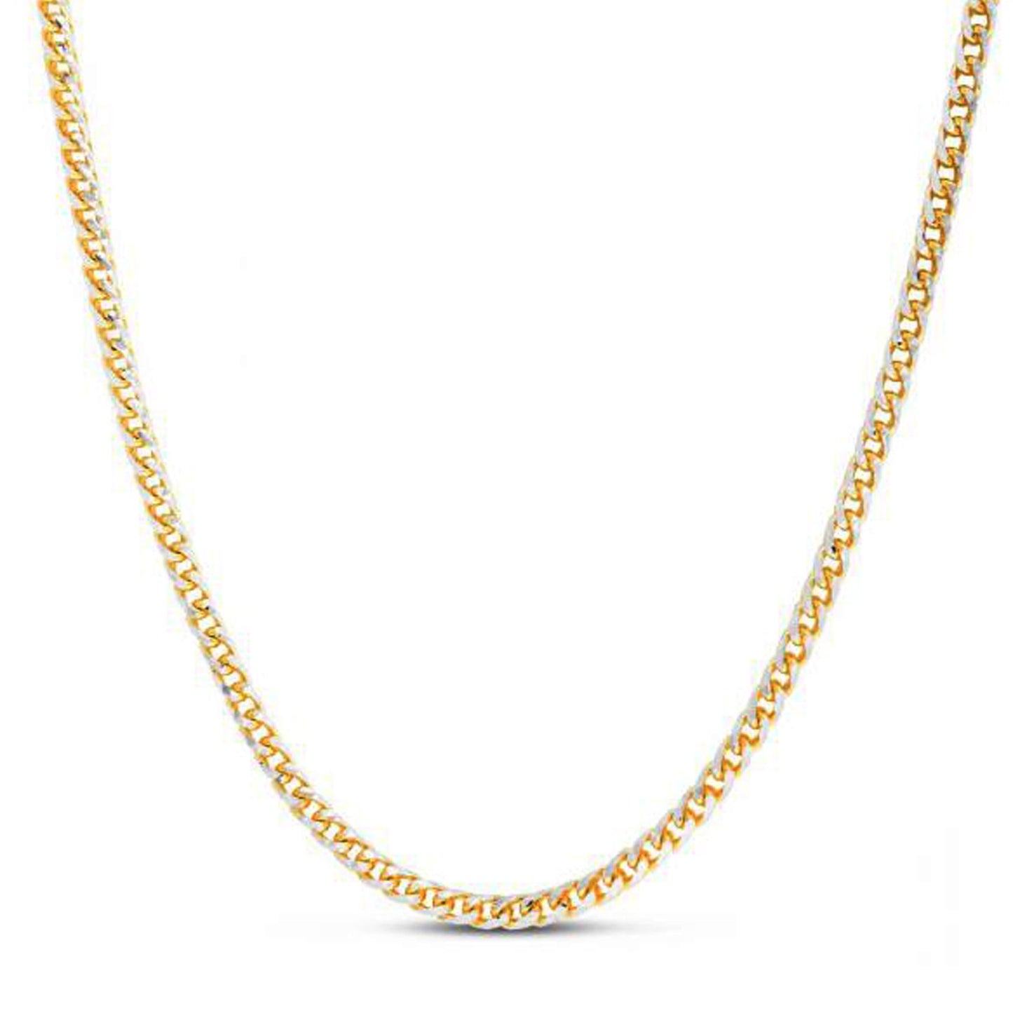 14k Yellow Gold Round Paved Franco Chain