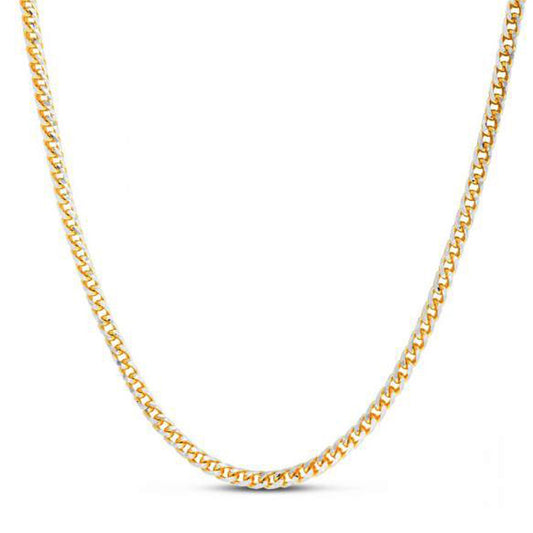 14k Yellow Gold Round Paved Franco Chain