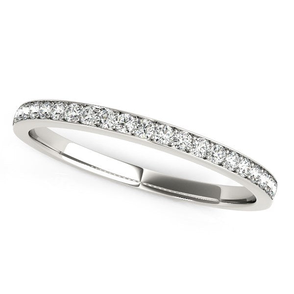 1/5 CT. T.W. Prong Setting Round Diamond Wedding Band in 14k White Gold