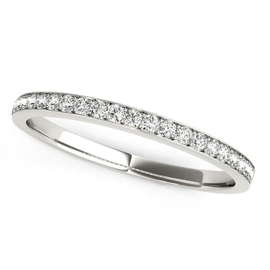 1/5 CT. T.W. Prong Setting Round Diamond Wedding Band in 14k White Gold