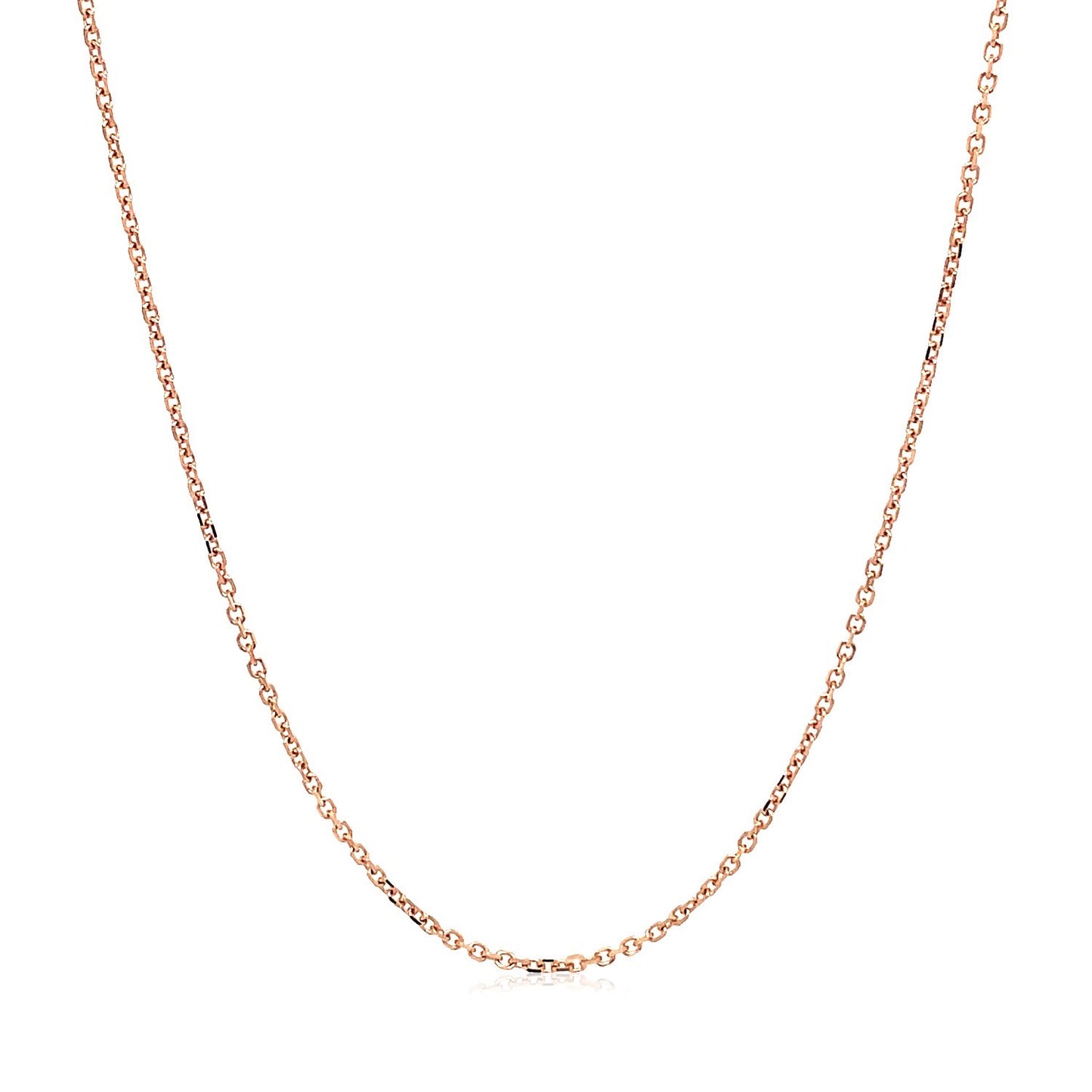 18k Rose Gold Diamond Cut Cable Chain
