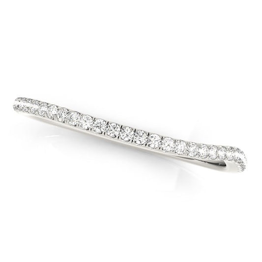 1/10 CT. T.W Slim Curved Diamond Wedding Band in 14k White Gold