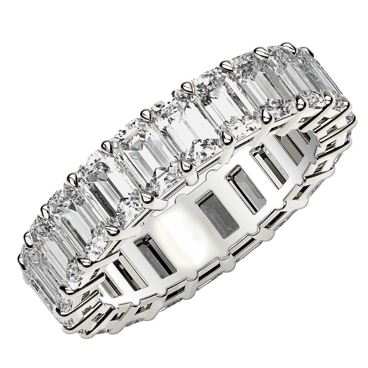 6 CT. T.W Lab Grown Emerald Cut Diamond Eternity Ring in 14k White Gold