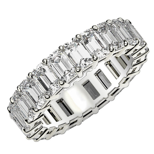 6 CT. T.W Lab Grown Emerald Cut Diamond Eternity Ring in 14k White Gold