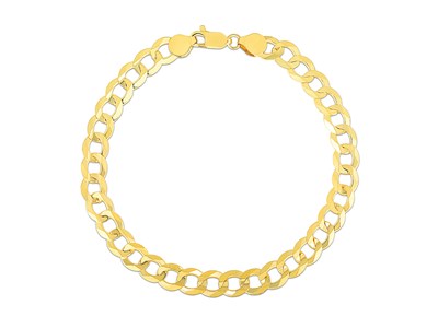 14k Yellow Gold Solid Curb Bracelet