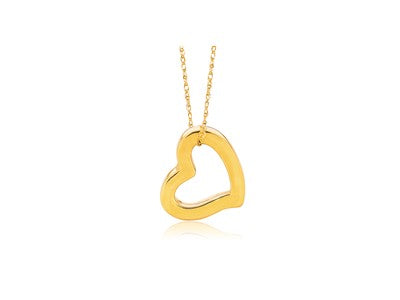 Open Heart Pendant in 14k Yellow Gold