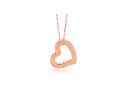 Open Heart Pendant in 14k Rose Gold