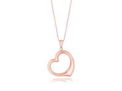 Floating Heart Pendant in 14k Rose Gold