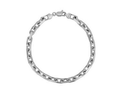 14k White Gold French Cable Chain Bracelet