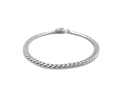 14k White Gold Solid Miami Cuban Link Bracelet