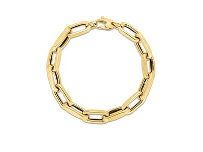 14k Yellow Gold Solid French Cable Link Bracelet