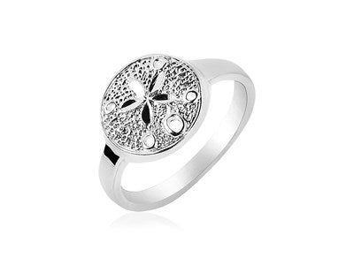 Sterling Silver Textured Sand Dollar Ring