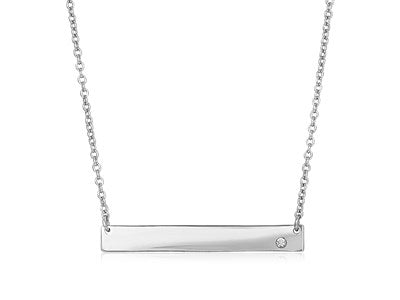 Sterling Silver Polished Bar Necklace